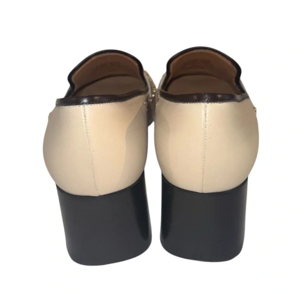 Tory Burch Studded Leather Classic 55mm Stacked Heel Loafers - Picture 6 of 7